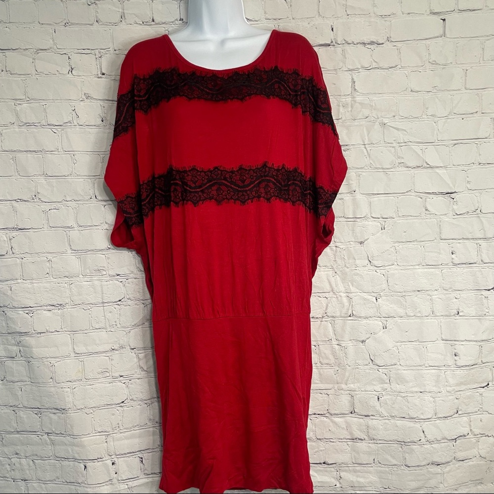 Rue 21 Red & Black Lace Dress XL
